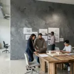 dark grey rough concrete flexible panel