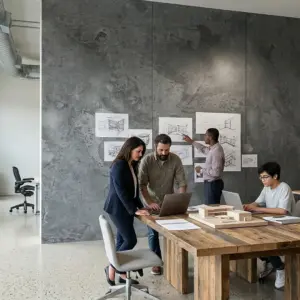 dark grey rough concrete flexible panel