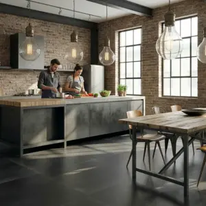 Floor smooth concrete black