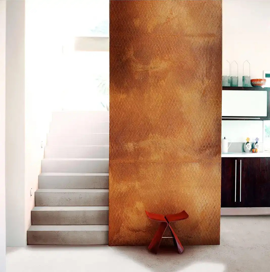 diamond pattern rust steel veneer