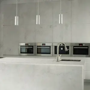 white concrete particle board panel