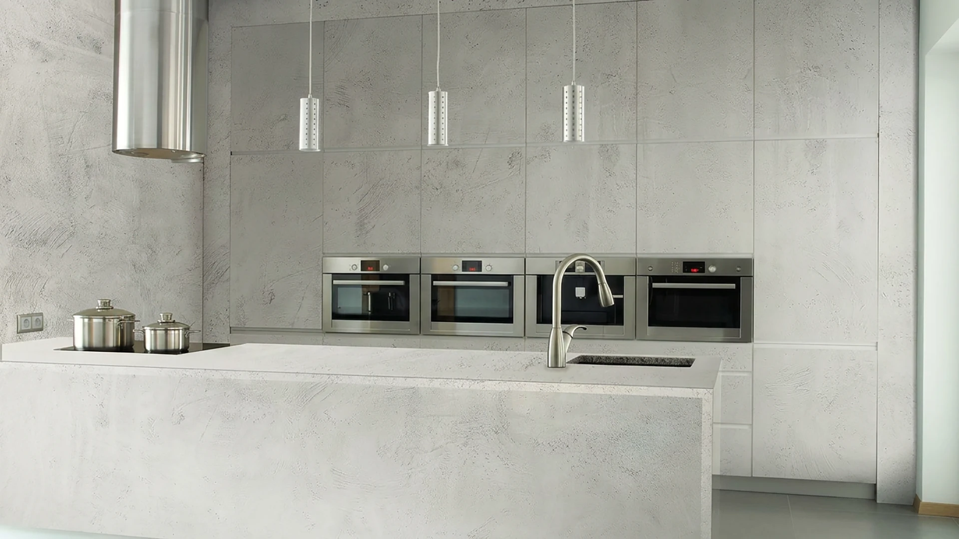 white concrete particle board panel